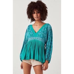 Spell Jewel Smock Blouse Emerald Small